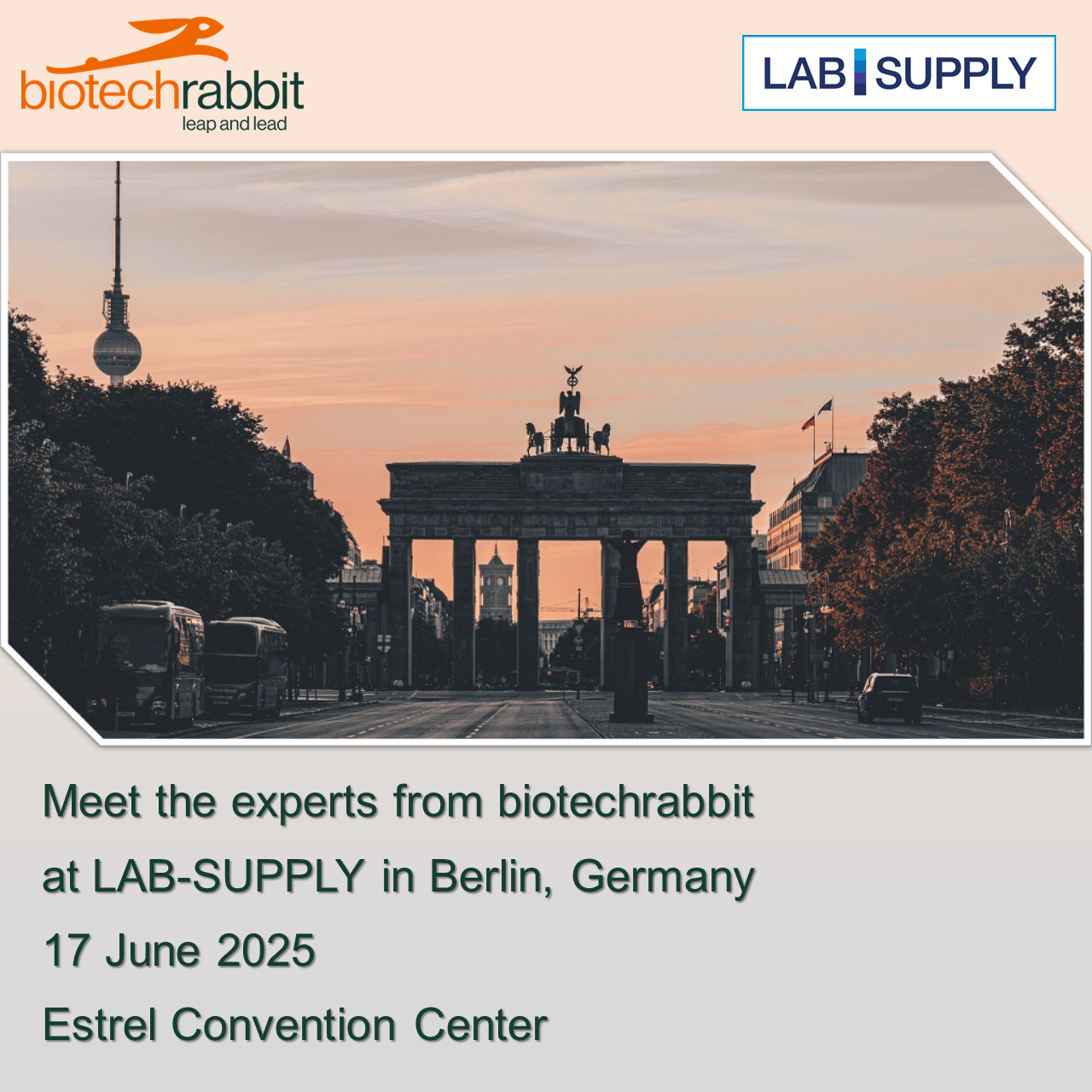 Invitation to meet biotechrabbit at LAB-SUPPLY Berlin 2025